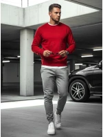 Pánská hladká červená mikina FashionStreet BX3867