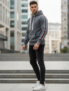 Pánská šedá mikina FashionStreet BX5938