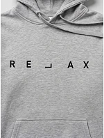 Pánská mikina s kapucí RELAX, světle šedá, FashionStreet NX0001BX