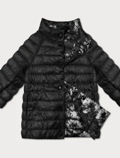 Černá oboustranná květovaná dámská bunda se 3/4 rukávy Minority (M23-7009-1)