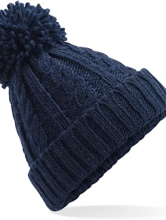 Beechfield B 480 Melanžová pletená čepice s bambulí 53.0480 navy