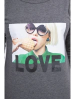 Šaty s potiskem Love v grafitové barvě Šaty s potiskem Love v grafitové barvě