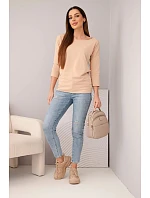 Dámská halenka s lodičkovým výstřihem béžová