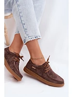 Polobotky z přírodního semiše Vinceza 95391 Hnědé