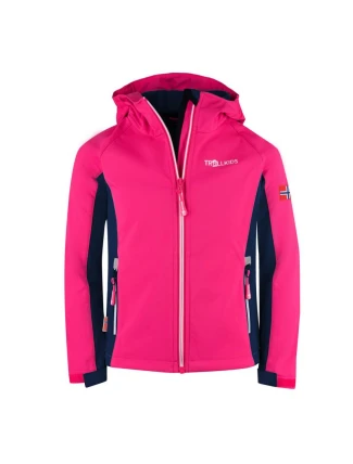 Dívčí sportovní bunda TrollKids Girls Kristiansand Jacket navy/magenta softshell pink (321-114)