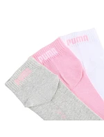 Ponožky Puma Quarter Plain, balení po 3 kusech, růžové, bílé, šedé 938589 11 Ponožky Puma Quarter Plain, balení po 3 kusech, růžové, bílé, šedé 938589 11