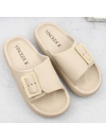 Žabky s přezkou Vinceza W JAN308 beige