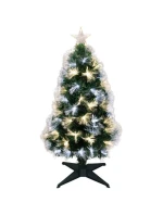 DEKORATIVNÍ VÁNOČNÍ STROMEK Z OPTICKÝCH VLÁKEN TEPLÝ STUDENÝ BÍLÝ 90CM