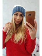 Milano fleecová čepice K203 ecru+jeans