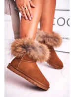 Dámské Kožené Sněhule S Kožešinou Camel Alexa Dámské Kožené Sněhule S Kožešinou Camel Alexa