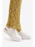 Nízké dámské tenisky na platformě z ekokůže bílo-bežové Nevelena