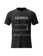 Pánské bavlněné tričko s potiskem - LEGENDA - černé