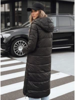Dámská zimní dlouhá prošívaná bunda s kapucí černá FashionStreet TY5482