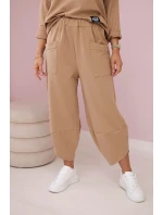 Bavlněná mikina kalhoty set Velbloud Bavlněná mikina kalhoty set Velbloud