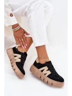 Dámské semišové sneakersy na platformě Vinceza 79561 černé