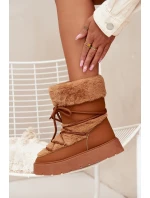 Dámské Sněhule S Kožíškem A Šněrováním Na Platformě Camel Marinna