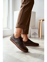 Kožené dámské polobotky Barefoot Zazoo 10189 Čokoládové