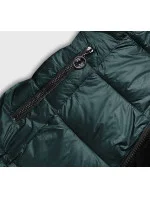 Zelená oboustranná dámská bunda - kožíšek (b8053-10) Zelená oboustranná dámská bunda - kožíšek (b8053-10)