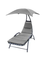 BERGAMO SEDÁTKO K BAZÉNU S PARAZÉNEM 200x125x180CM ŠEDÉ