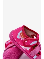Dětské pantofle Milami na suchý zip s jednorožci fuchsie Reathiana