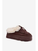 Dámské sněhule s kožíškem na platformě čokoládové Rosmira Dámské sněhule s kožíškem na platformě čokoládové Rosmira