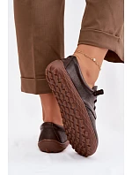 Kožené dámské polobotky Barefoot Zazoo 10189 Čokoládové