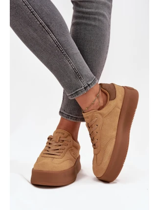 Dámské tenisky na platformě Big Star – camel