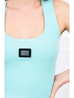 Žebrovaná halenka s mátovým blůzou Žebrovaná halenka s mátovým blůzou