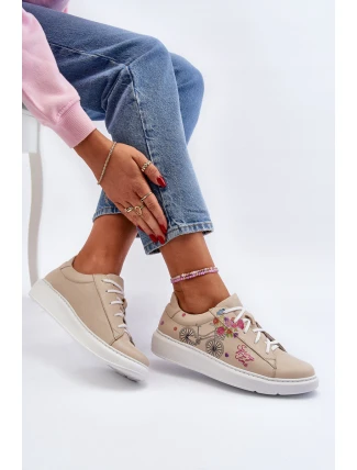 Dámské kožené tenisky Zazoo 024/TAMARA béžové