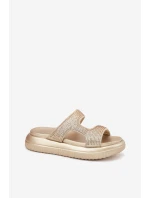 Zdobené Dámské Sandály Na Platformě Zlaté Jestella