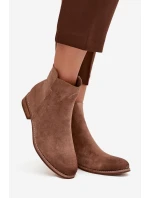 Dámské kotníkové boty na ploché podrážce Vinceza 39961 světle hnědé