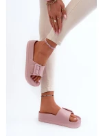 Dámské pěnové pantofle Big Star na platformě - růžová