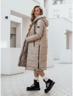 Dámská přechodná bunda ORVITA prošívaná s kapucí béžová FashionStreet TY5026