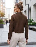 Dámská bunda z ekokůže s knoflíky hnědá FashionStreet TY5667