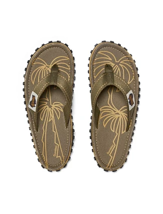 Pánské žabky Gumbies ISLANDER FLIP-FLOP PALM LEAF KHAKI