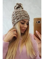 Fleecová čepice Fiona K275 bílá+hnědá Fleecová čepice Fiona K275 bílá+hnědá