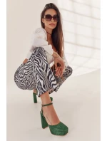 Dámské sandály třpytivé na podpatku Zelene Rosel Dámské sandály třpytivé na podpatku Zelene Rosel