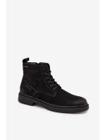 Kožené Zateplené Boty Pro Muže Na Zip Big Star OO174148 Černé