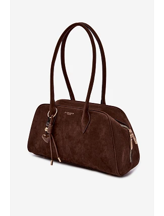 Eko Semišová Taška S Přívěskem Čokoládová Noelia