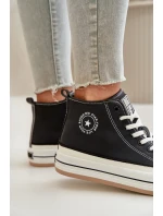 Zateplené Dámské Tenisky Na Platformě Eko Kůže Big Star Černé Zateplené Dámské Tenisky Na Platformě Eko Kůže Big Star Černé