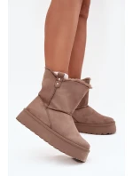 Dámské sněhule na platformě s kožíškem Evelira – světle béžové