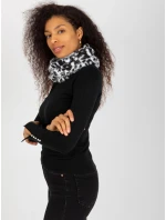 Dámská tunelová šála AT KM ENEC B63-1.44P Bílá s černou - FPrice