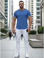 Pánské bavlněné tričko basic blue FashionStreet RX5688