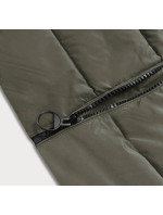 Dámská zimní bunda v army barvě s kapucí (2M-21003)