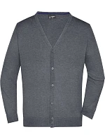 Daiber JN 661 Pánský pletený cardigan s výstřihem do V 02.0661 grey heather Daiber JN 661 Pánský pletený cardigan s výstřihem do V 02.0661 grey heather