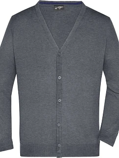 Daiber JN 661 Pánský pletený cardigan s výstřihem do V 02.0661 grey heather