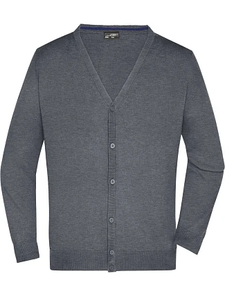 Daiber JN 661 Pánský pletený cardigan s výstřihem do V 02.0661 grey heather Daiber JN 661 Pánský pletený cardigan s výstřihem do V 02.0661 grey heather