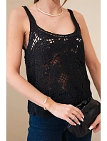 Dámská viskózová halenka bez rukávů s výstřihem do V džínová