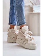 Kožené Dámské Tenisky Na Masivní Platformě Béžové CheBello 4561 Kožené Dámské Tenisky Na Masivní Platformě Béžové CheBello 4561