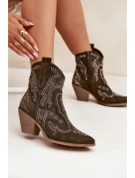 Zateplené Dámské Botky Kováře Se Zdobením Tmavě Zelené Lelira Zateplené Dámské Botky Kováře Se Zdobením Tmavě Zelené Lelira